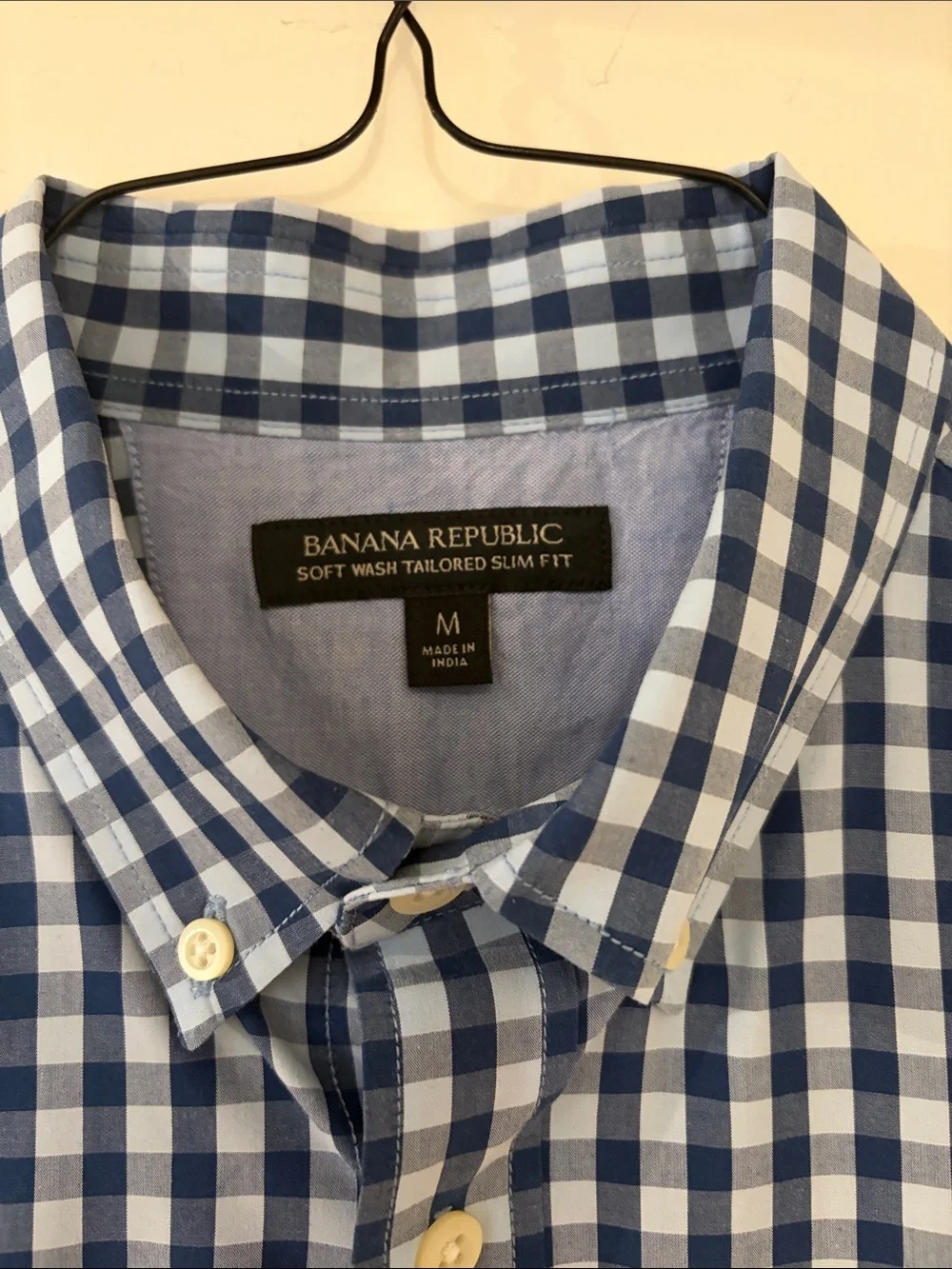 Banana Republic Blue and light blue Gingham Button-Down Shirt